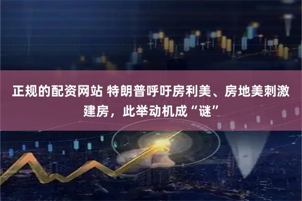 正规的配资网站 特朗普呼吁房利美、房地美刺激建房，此举动机成“谜”